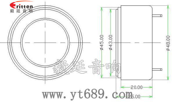 45mm15W25芯中高音喇叭成品圖