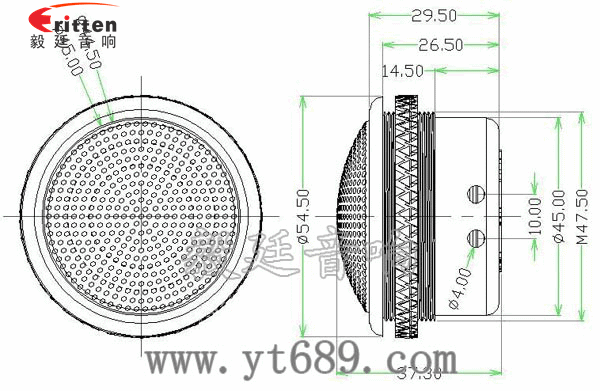 2寸20芯10W高音喇叭成品圖