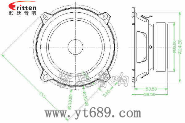 5.25寸25W全頻藍(lán)牙音箱喇叭成品圖