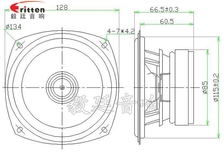 128mm4歐30W無(wú)線桌面音箱喇叭成品圖 5寸防水船用喇叭成品圖